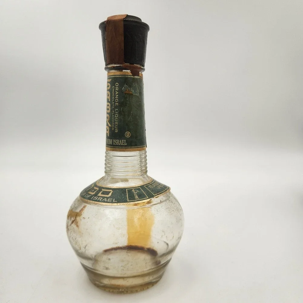 Vintage Sabra Orange Chocolate Liqueur Empty Glass Bottle‎ Israel Park Avenue NY